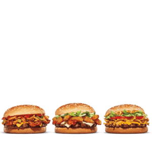 Burger King menu - Maple Bourbon BBQ Whopper, Fried Pickle Whopper, Mexican Street Corn Whopper, 3 Small French Fries, Million Dollar Whopper Flight